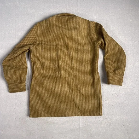 Vintage‎ 70's Woolrich Wool Blend Collared Shirt Jacket Small 4 Pockets Beige